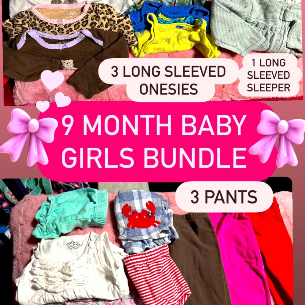 9 month baby girl bundle! 21 piece